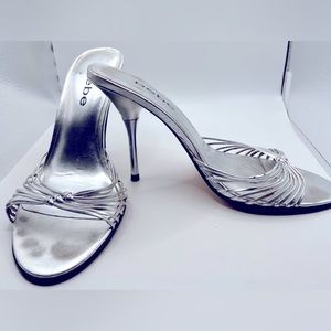 Cute Bebe Shoes, 6.5 Medium, Silver, Preowned/Used. See pictures. Final Price.